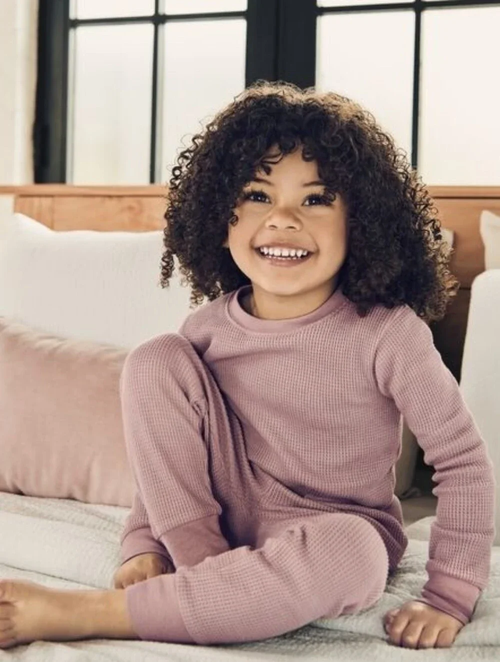 Planet Organic By Carters Long-Sleeve Waffle Knit Pants in Mauve Taupe, 5T